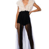 Front View Cass V Neck Sheer Maxi Dress