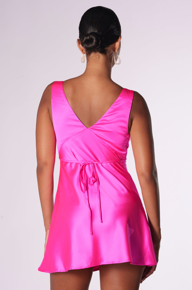 CASSIE SATIN MINI DRESS AKIRA CASSIE SATIN MINI DRESS AKIRA