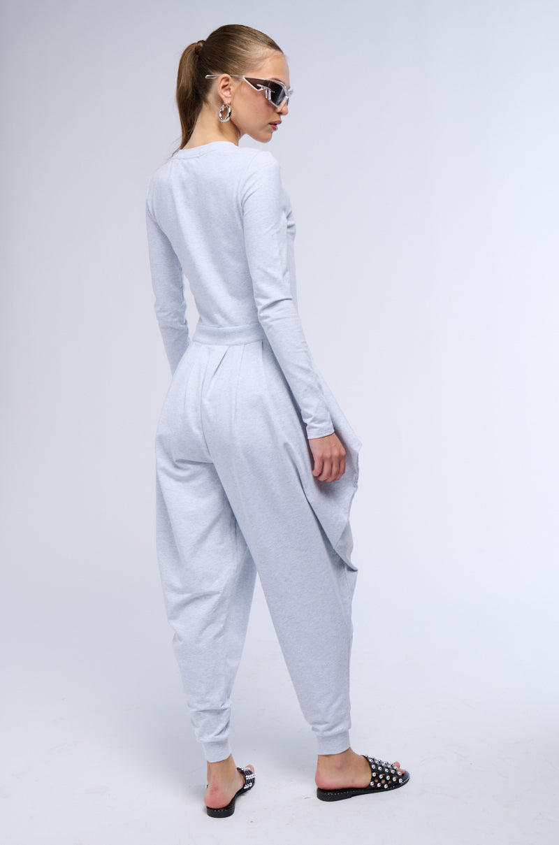 Full View Catch Flights Not Feelings Front Zip Knit Jumpsuit