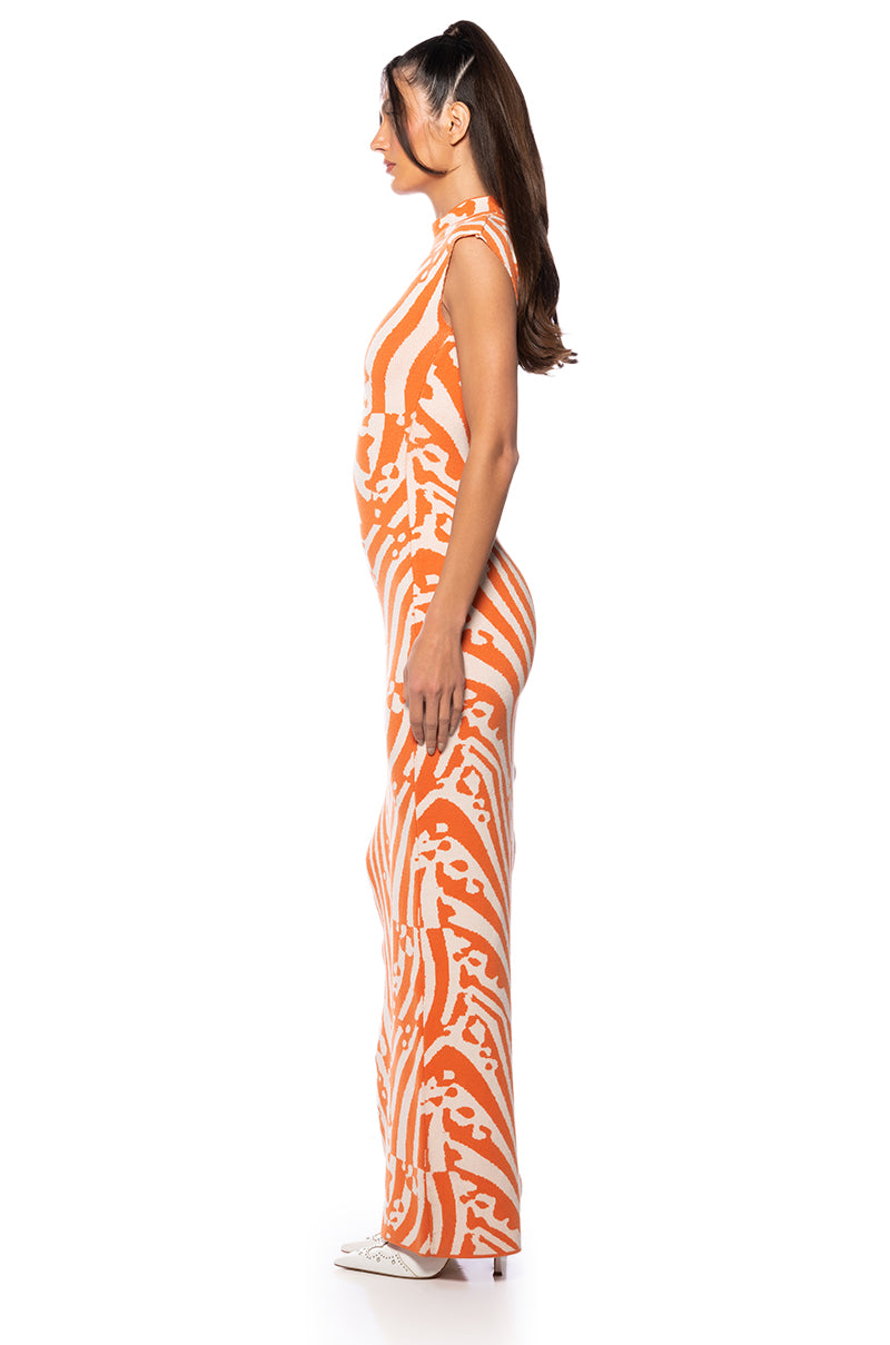 Back View Caught My Eye Mock Neck Knit Midi Dress
