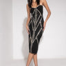 Front View Caught You Shining Mesh Stone Midi Dress