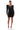 Back View Cause A Commotion Ruched Puff Sleeve Mini Dress In Black