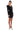 Detail View Cause A Commotion Ruched Puff Sleeve Mini Dress In Black