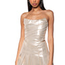 Front View Celebrate Me Metallic Corset Top
