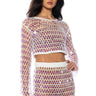 Front View Celine Sequin Crochet Crop Top