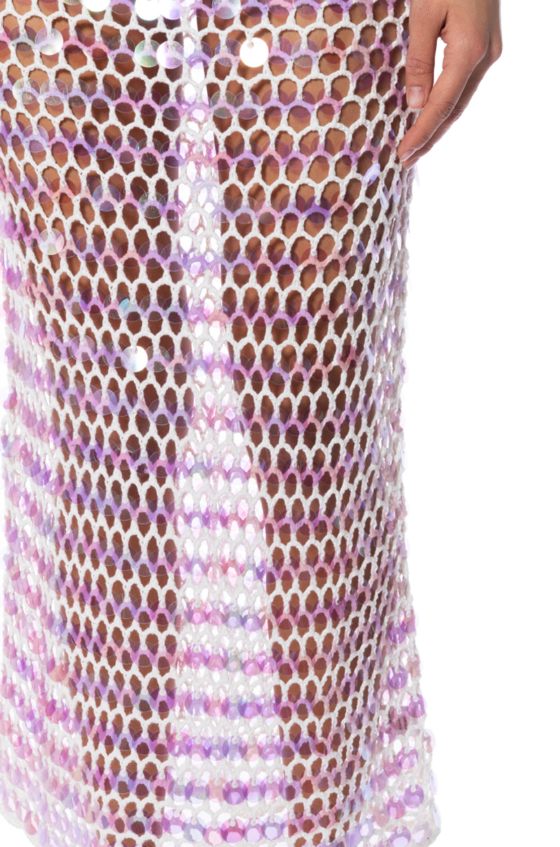 Extra View Celine Sequin Crochet Maxi Skirt