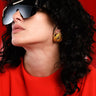 Front View Cest La Vie Embellished Oversized Studs