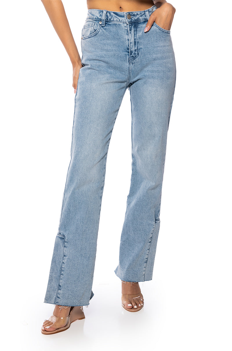 Front View Cest La Vie High Rise Straight Jeans
