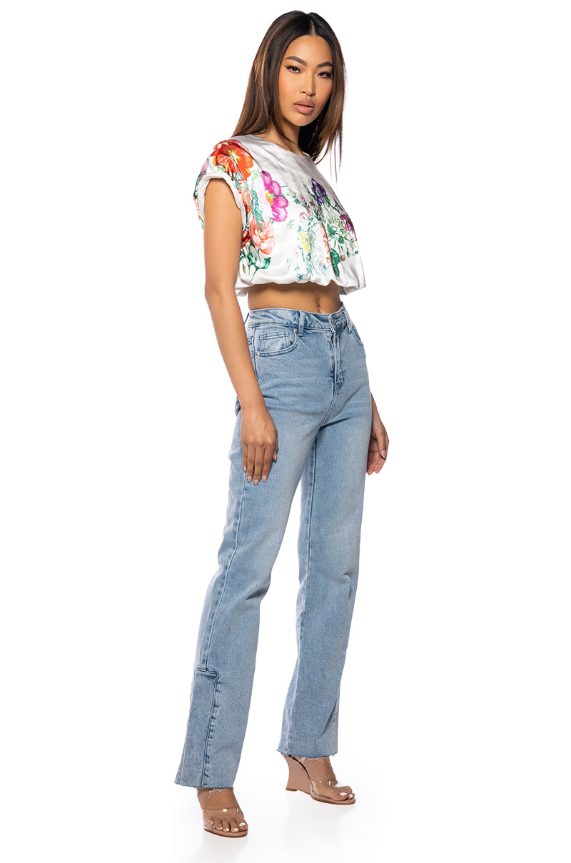 Detail View Cest La Vie High Rise Straight Jeans