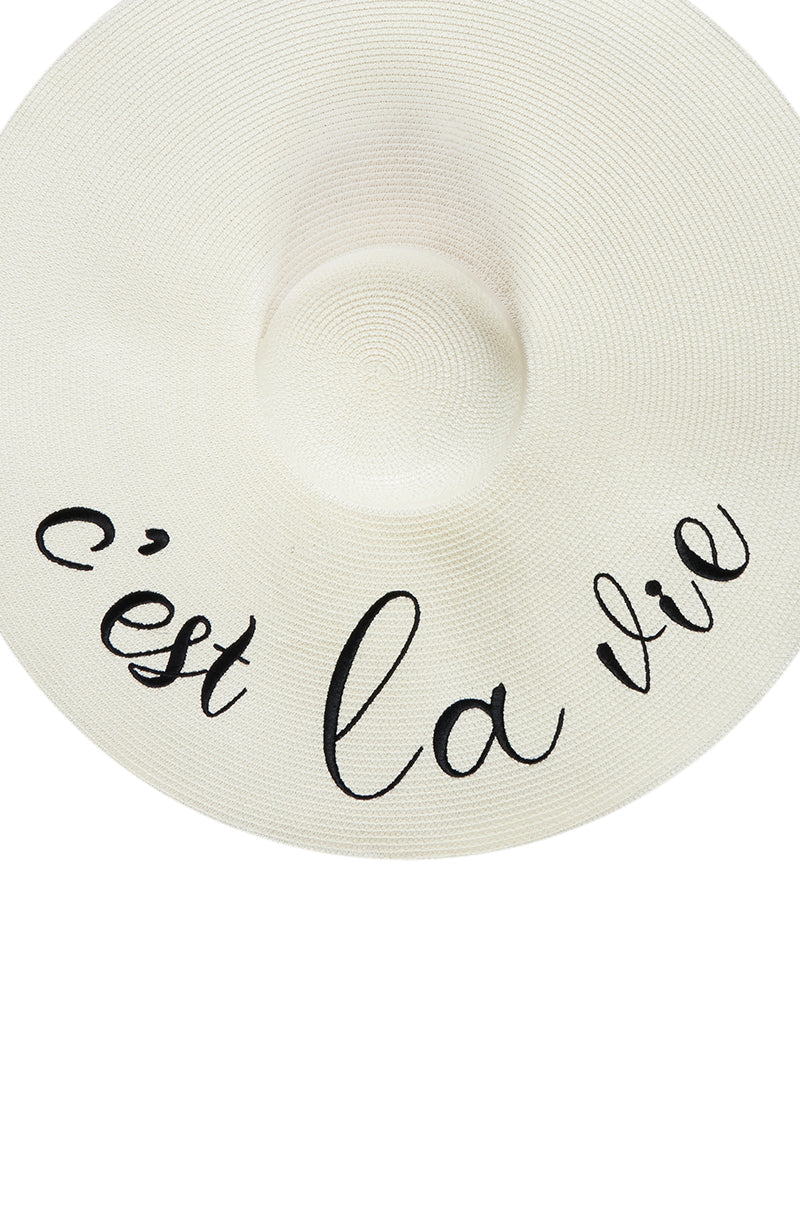 Back View Cest La Vie Oversized Sun Hat
