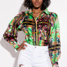 Front View Cest La Vie Printed Blouse