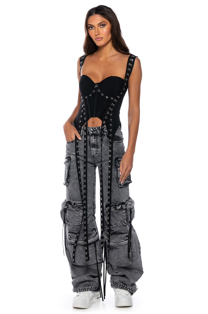 Full View Chains And Ties Corset Top