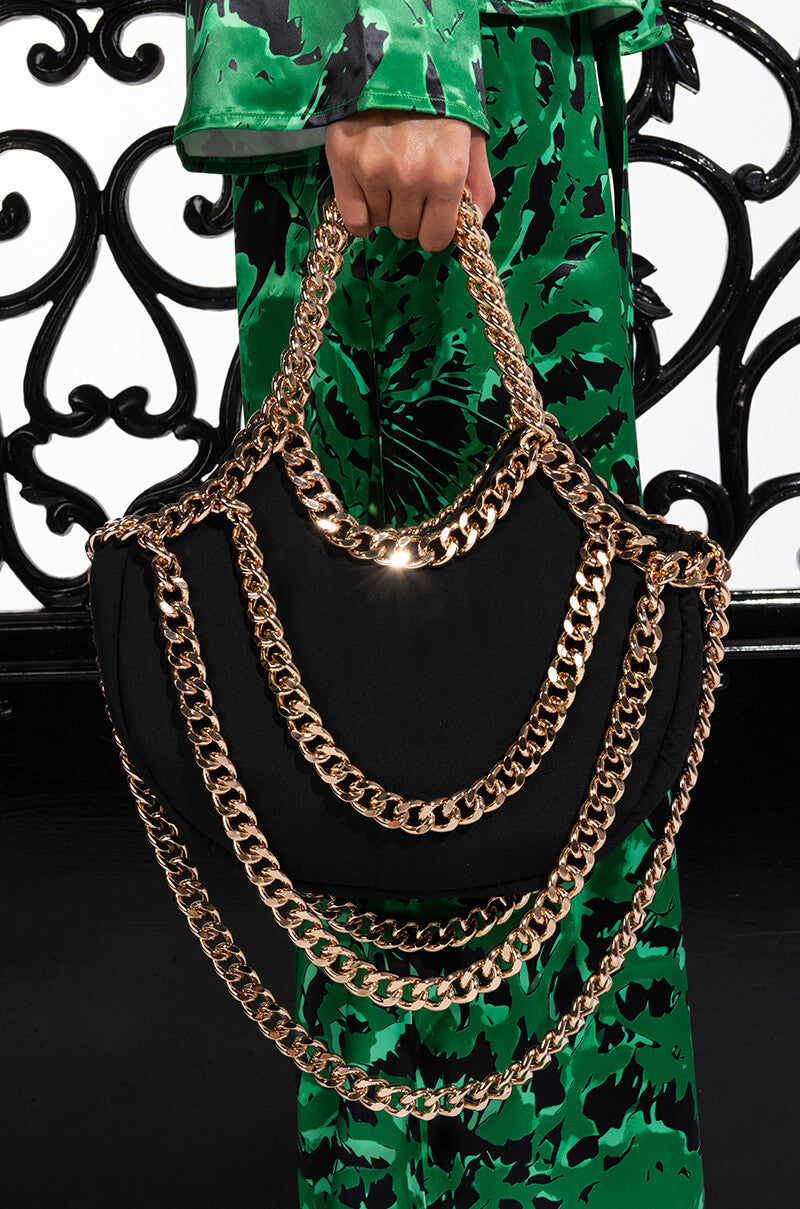 Front View Chains On Chains Purse