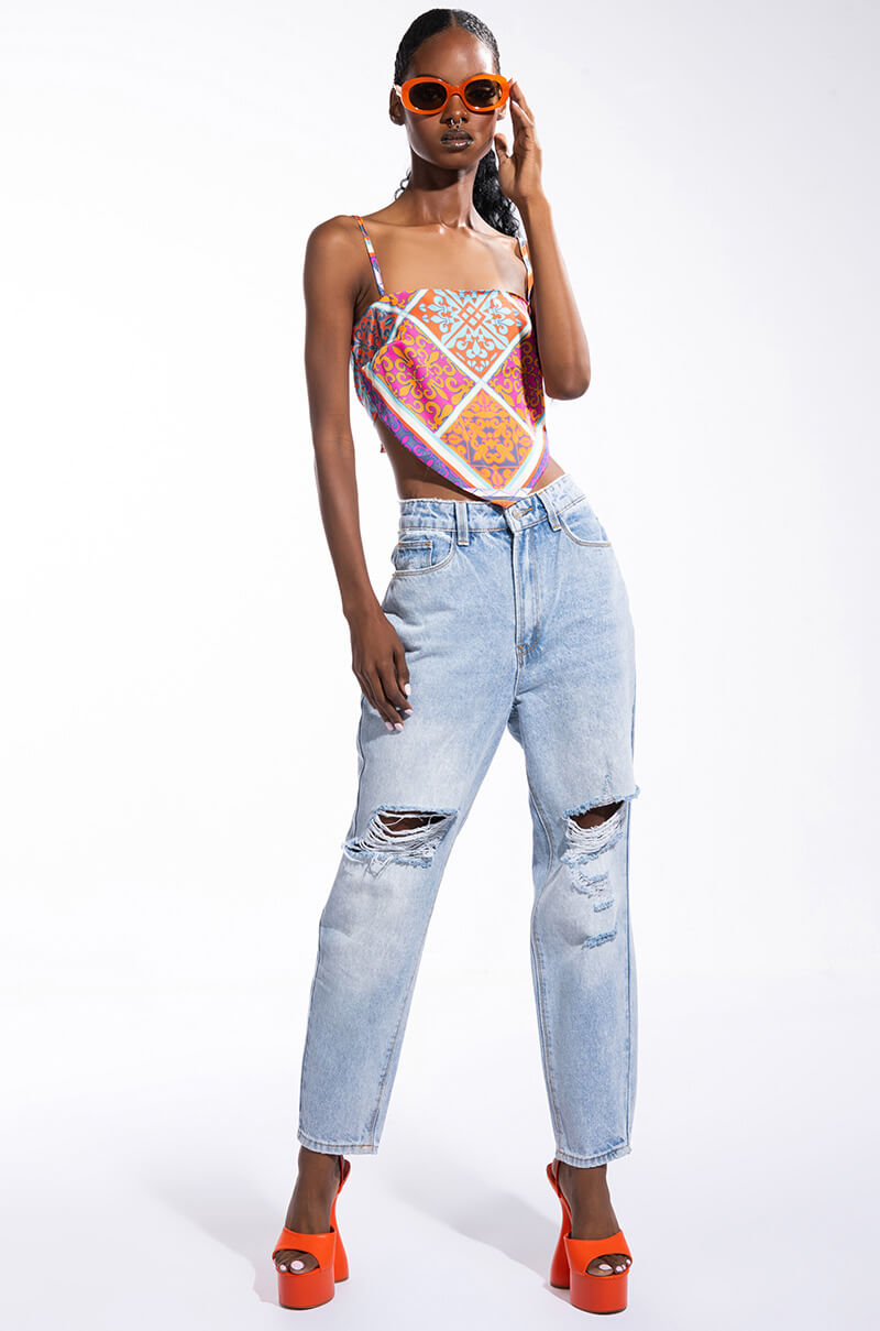 Side View Chasing The Sun Scarf Tie Back Blouse
