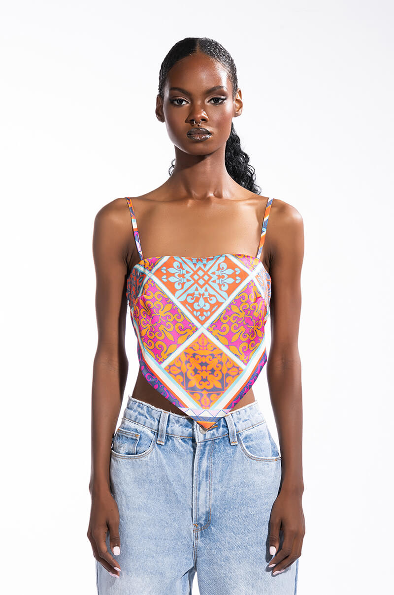Back View Chasing The Sun Scarf Tie Back Blouse