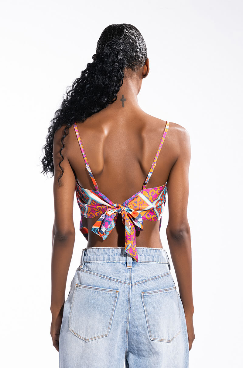 Full View Chasing The Sun Scarf Tie Back Blouse