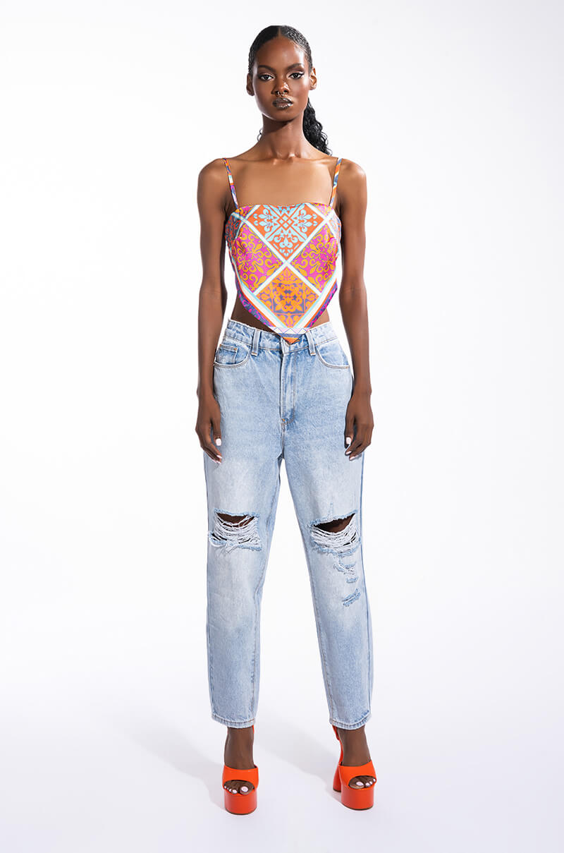 Extra View Chasing The Sun Scarf Tie Back Blouse