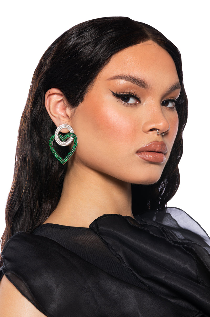 Front View Check It Out Heart Earrings 0