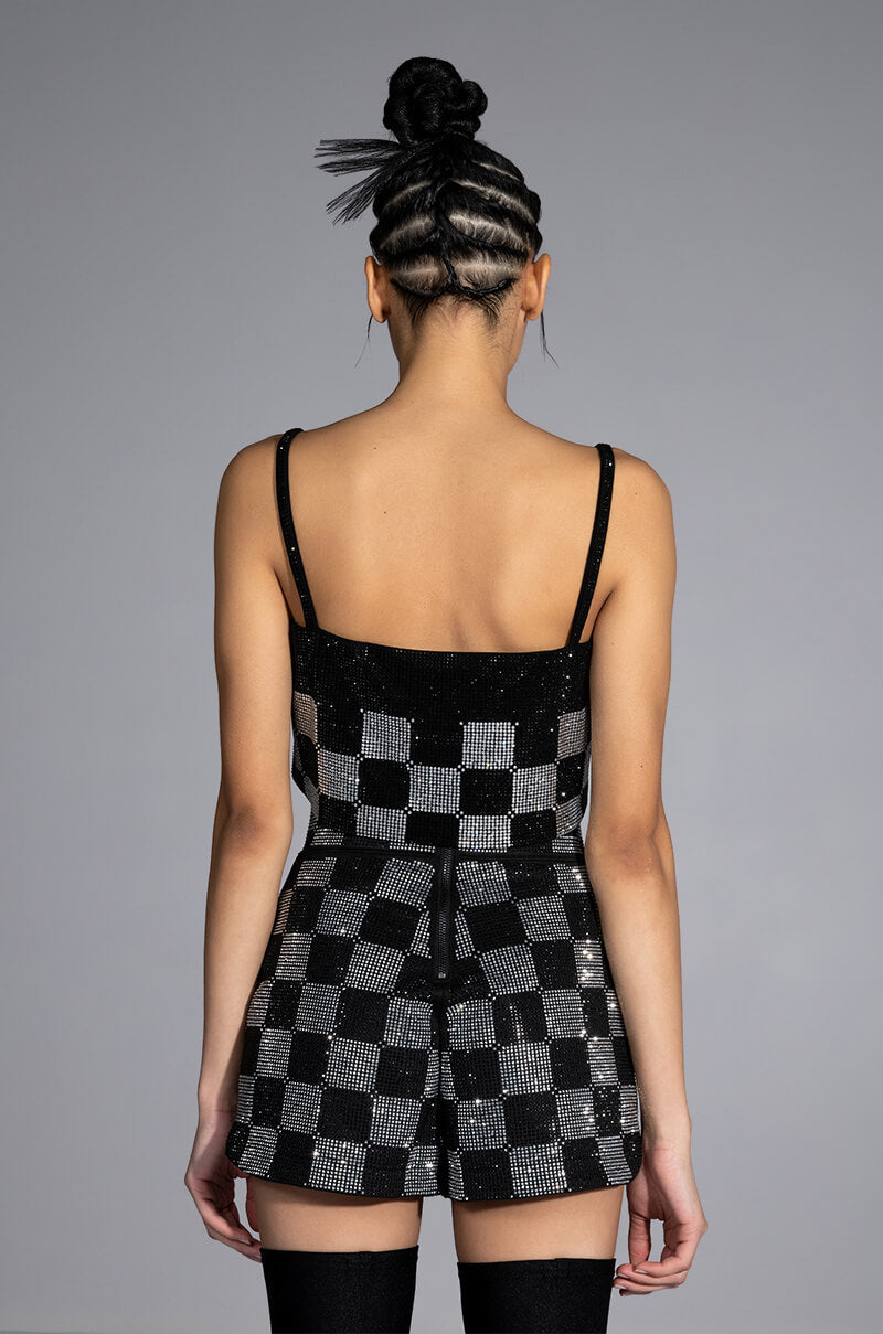 Extra View Check Mate Rhinestone Bralette