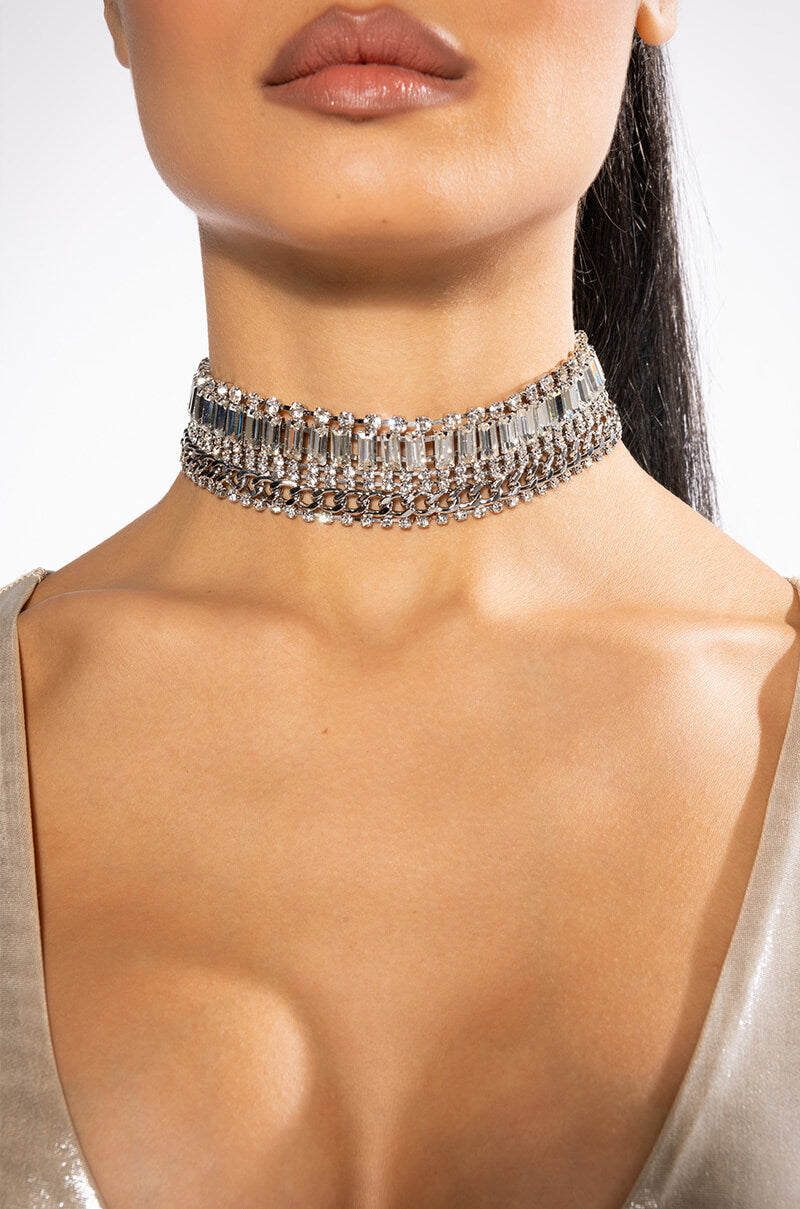 CHECK ON IT RHINESTONE CHOKER view 0