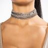 Front View Check On It Rhinestone Choker