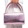 Front View Cheerful Pink Metallic Bag