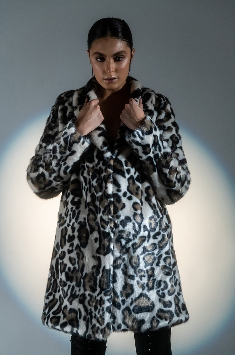 CHEETAH FAUX FUR COAT view 0