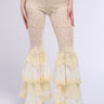 Front View Chella Lace Ruffle Pants