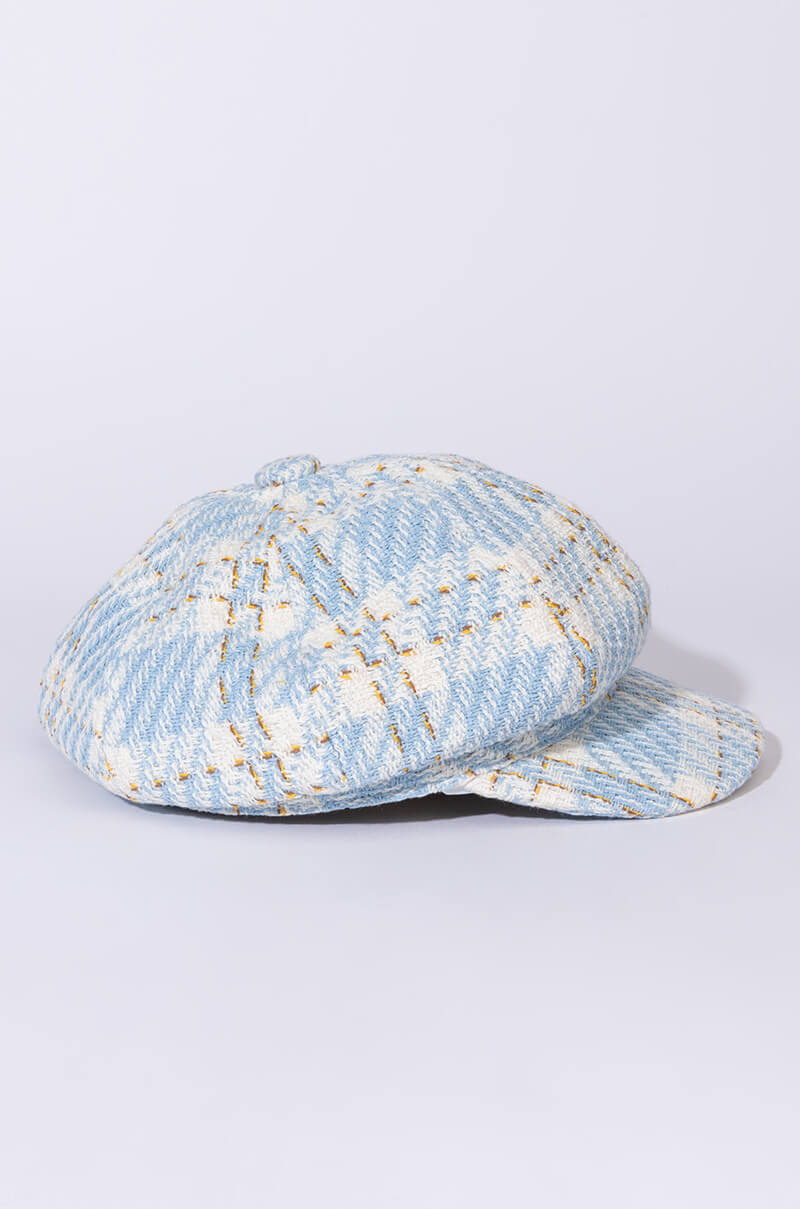 Back View Cher Plaid Baker Hat