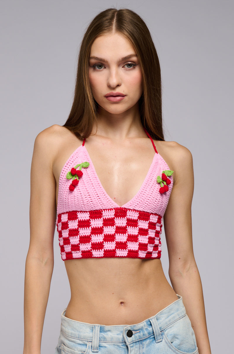 CHERRY GIRL CROCHET TANK view 0