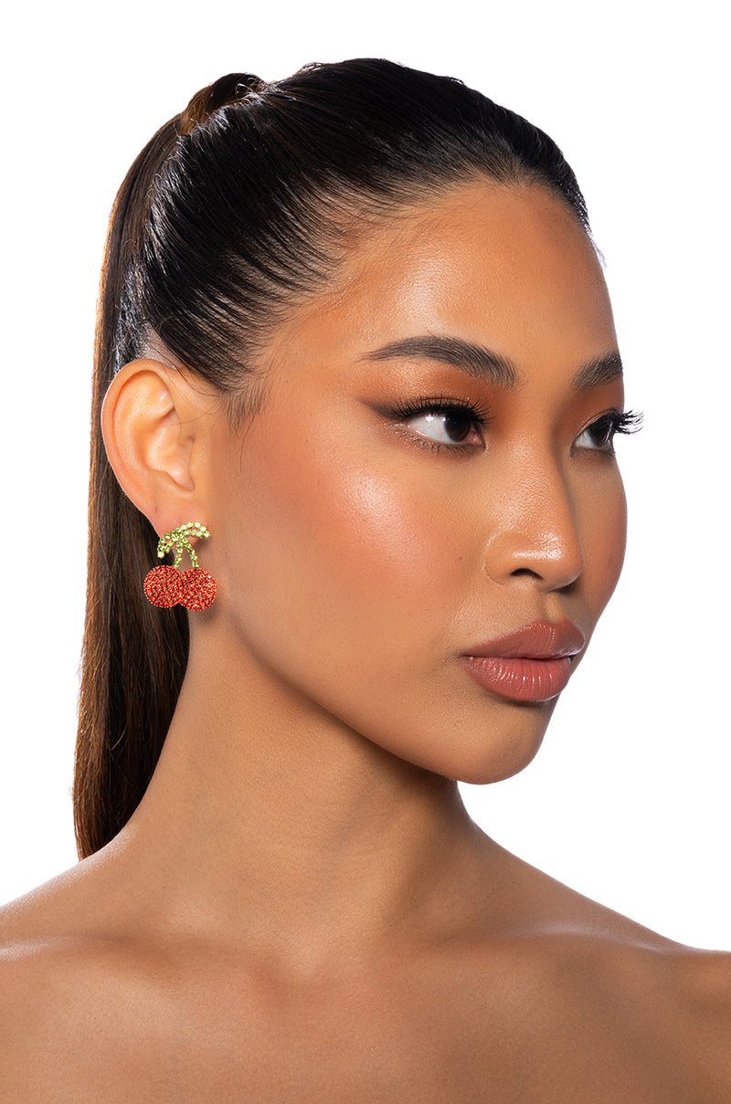 Front View Cherry On Top Earring