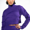 Front View Cheyenne Cropped Mock Neck Sweater