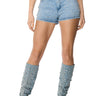 Front View Chiara Embellished Denim Short