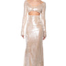 Front View Chic And Classy Cut Out Sequin Maxi Dress