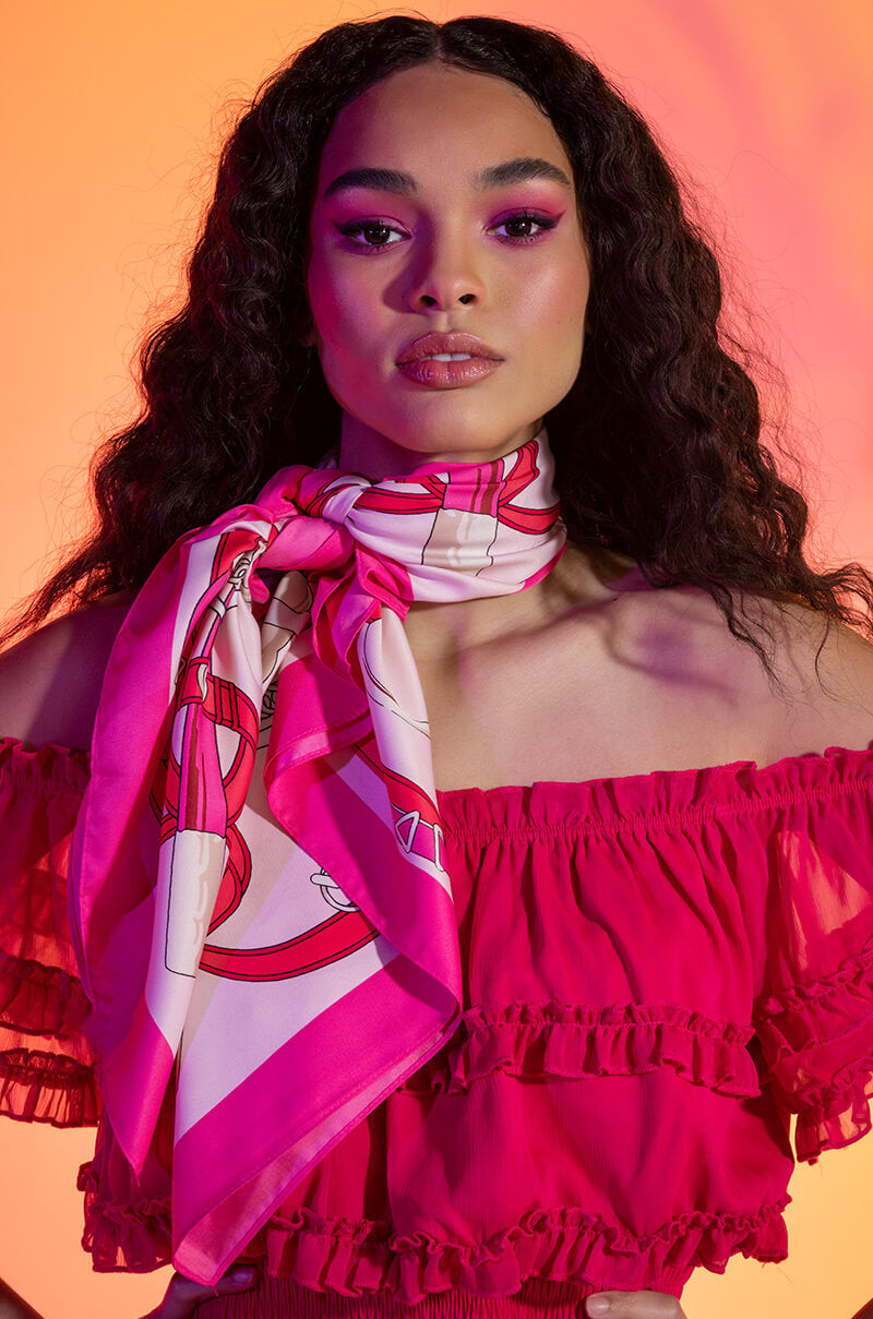 MAGIC EYE PINK SILK SCARF view 0