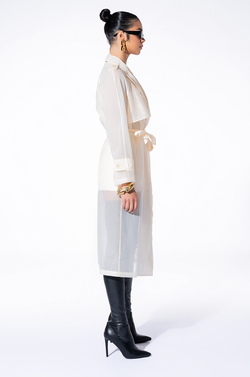 Full View Chiffon Chateau Mesh Trench