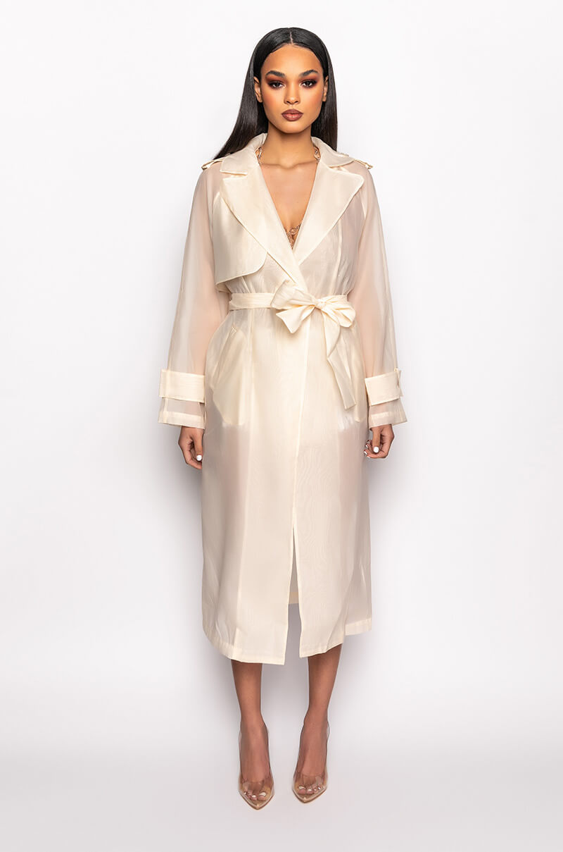 Extra View Chiffon Chateau Mesh Trench
