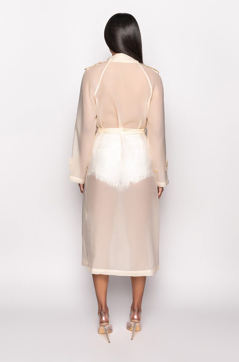 Extra View Chiffon Chateau Mesh Trench