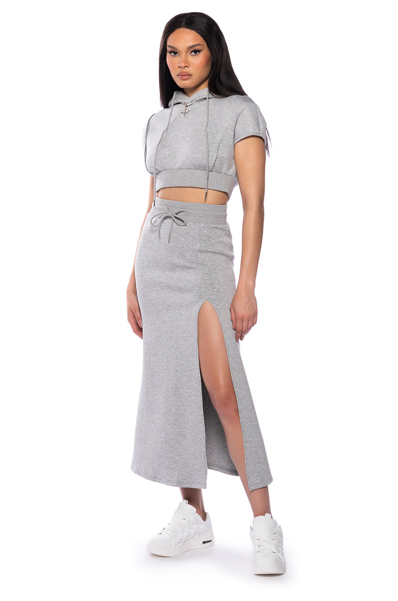 Detail View Chill Days Cozy Maxi Skirt