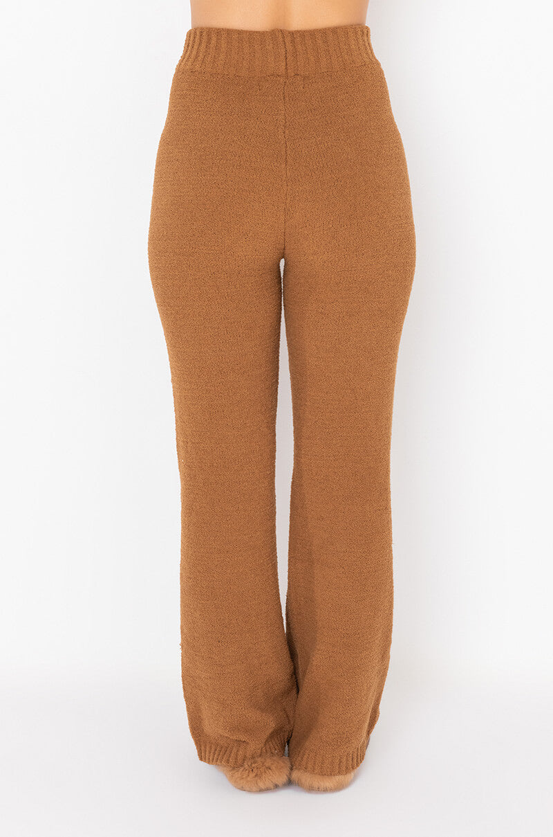 Back View Chillin Af Cozy Wide Leg Pant 4