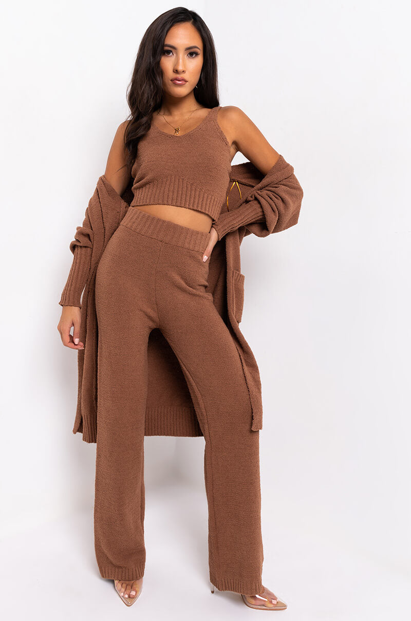 Full View Chillin Af Cozy Wide Leg Pant in Camel 9