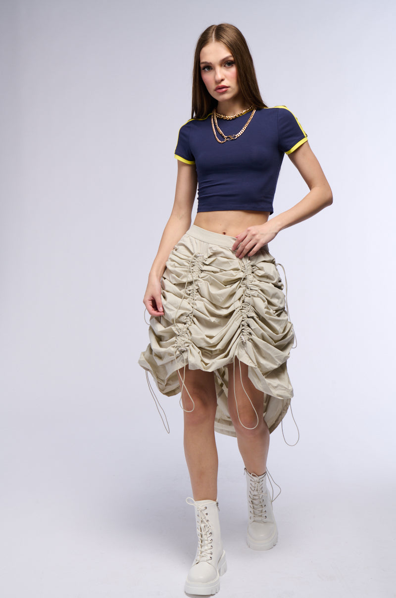 Extra View Chloe Convertible Drawstring High Low Skirt