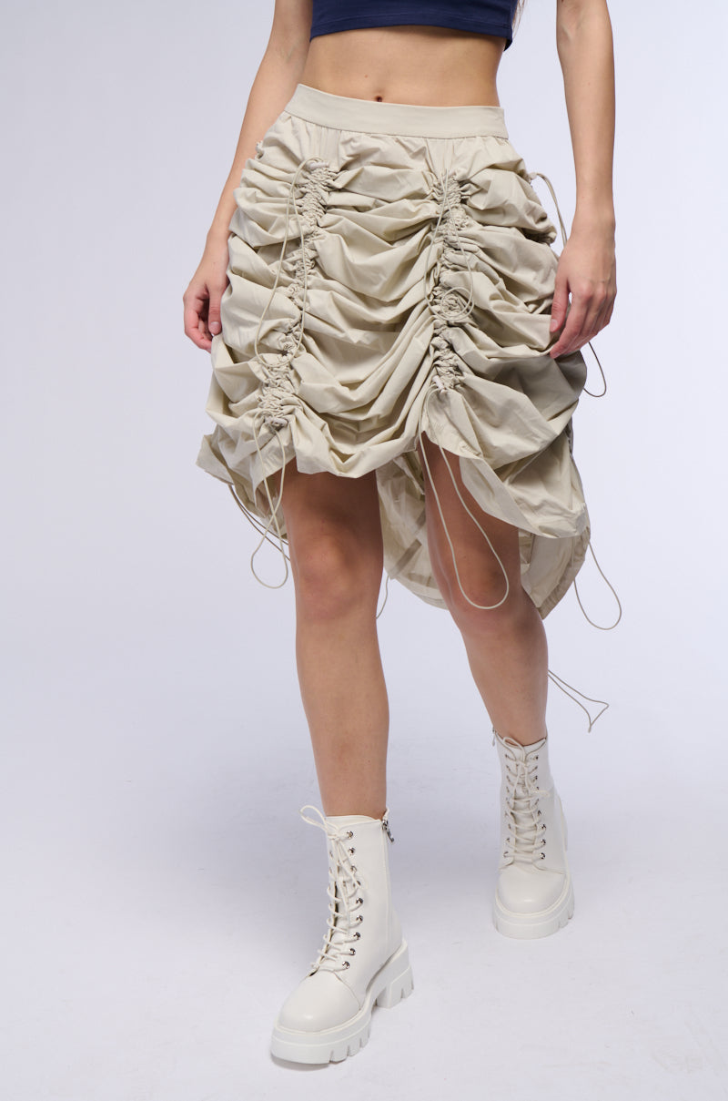 CHLOE CONVERTIBLE DRAWSTRING HIGH LOW SKIRT view 0