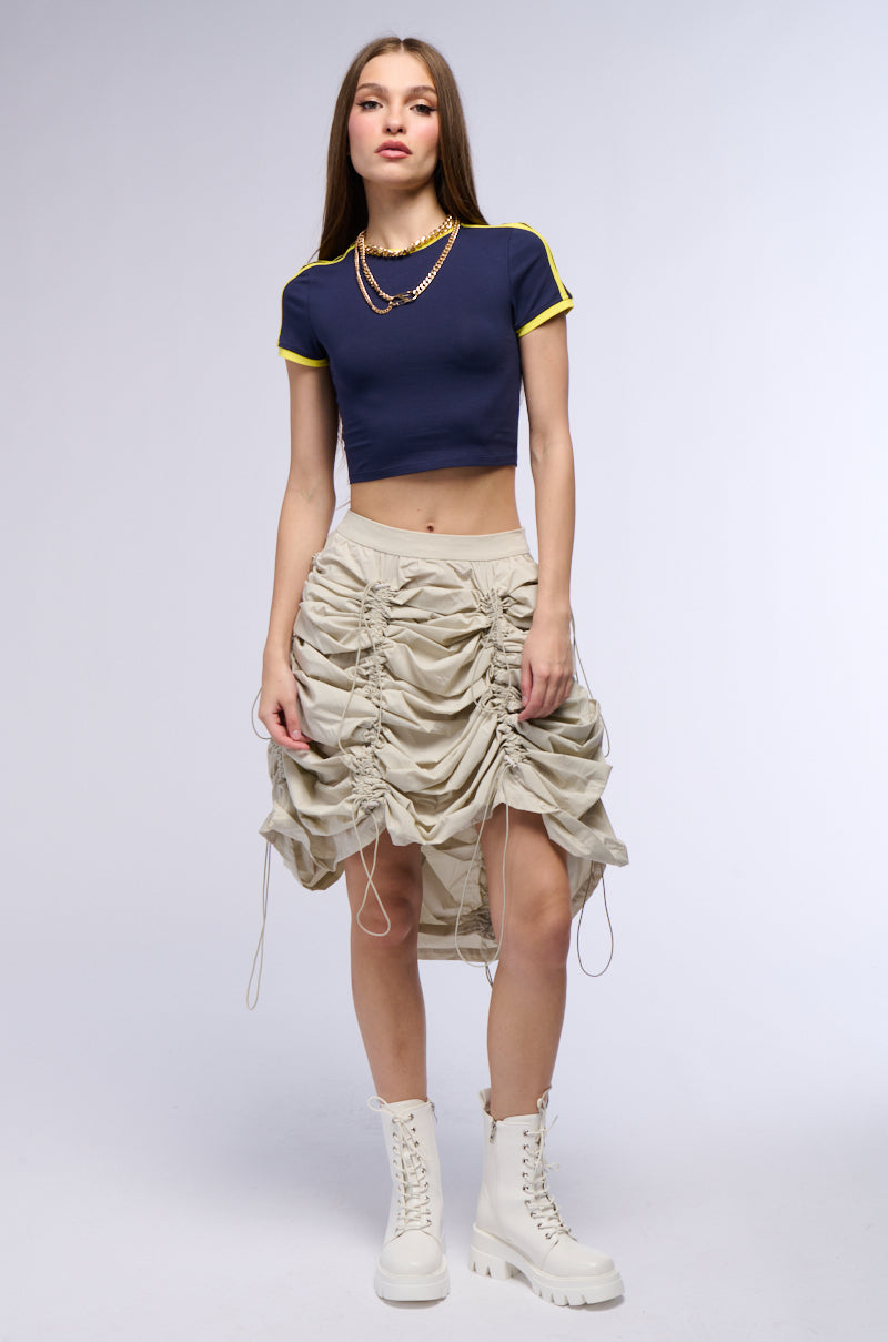 Extra View Chloe Convertible Drawstring High Low Skirt