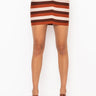 Front View Chocolate Bandage Mini Skirt in Brown Multi