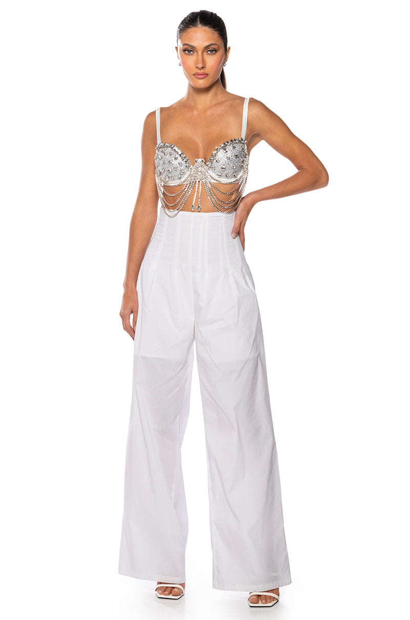 Side View Chosen One Rhinestone Bra Top