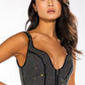 Front View Chromatica Rhinestone Corset Top