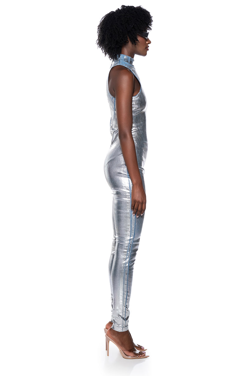 Side View Chrome Throne Sleeveless Jumpsuit