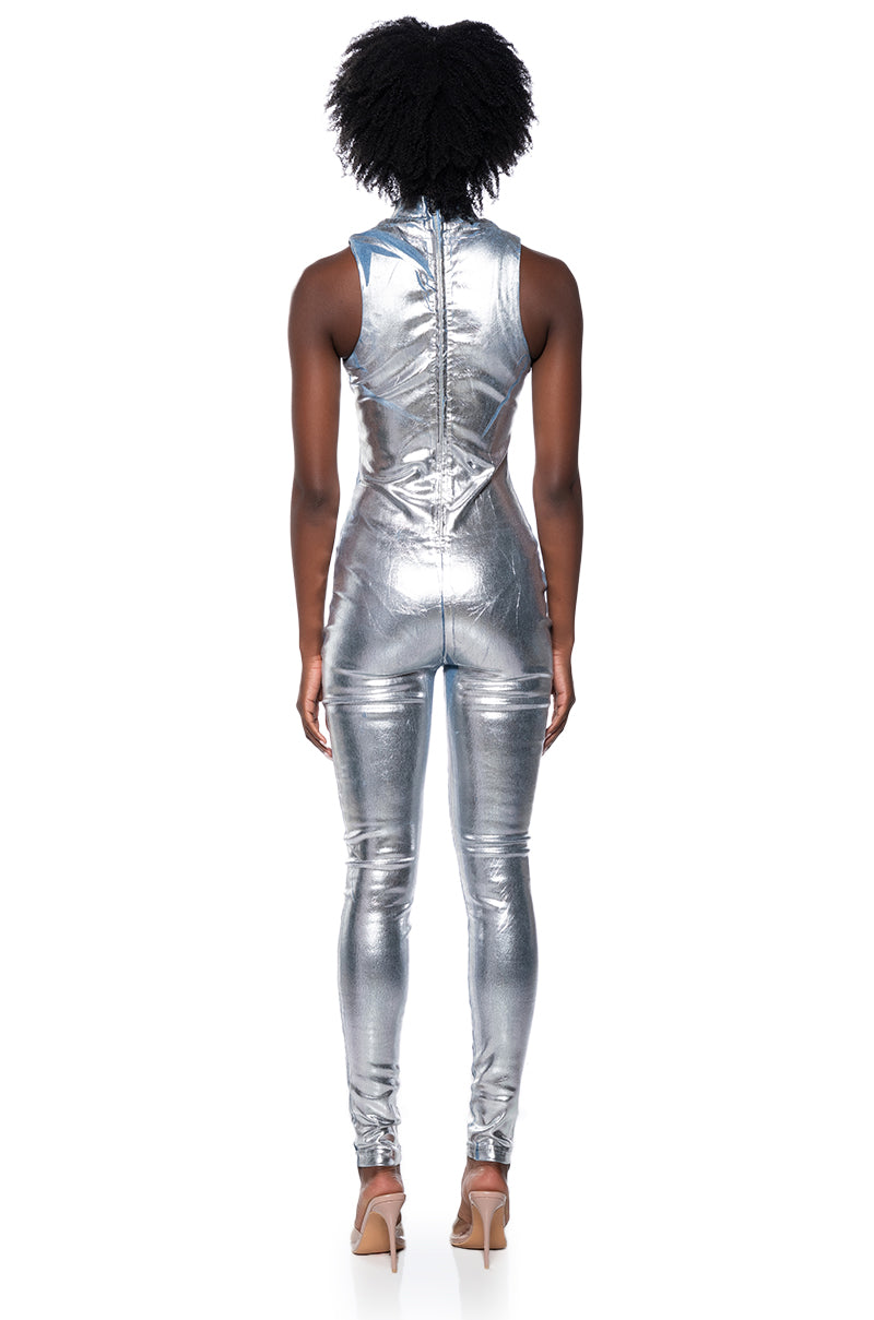 Back View Chrome Throne Sleeveless Jumpsuit