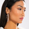 Front View Chunky Gold 60mm Rhinestone Hoops